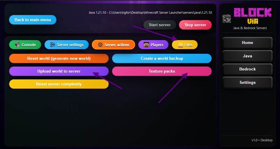 Built‑in file browser